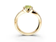 Bezel Engagement Ring Setting for Fancy Yellow Cushion Cut Center with Wide Channel-Set Band and Bezel Head in Yellow Gold