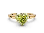 Solitaire Engagement Ring Setting for Fancy Yellow Heart-Shaped Center with Plain Band and Tulip Prong Head in Yellow Gold