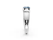 Tension Engagement Ring Setting for Fancy Blue Cushion Cut Center with Wide Flat Band and Tension Head in Platinum
