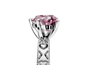 Solitaire Engagement Ring Setting for Fancy Pink Heart-Shaped Center with XO Engraved Band and Prong Head in Platinum