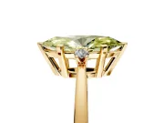 3 Stone Engagement Ring Setting for Fancy Yellow Marquise Center with Low-Set Round Cut Accents and Prong Head in Yellow Gold