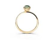 Solitaire Engagement Ring Setting for Fancy Green Marquise Center with Pave Accents and Prong Head in Yellow Gold