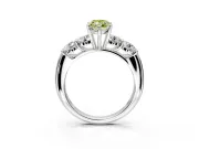 5 Stone Engagement Ring Setting for Fancy Yellow Marquise Center with Graduated Accents and Prong Head in Platinum