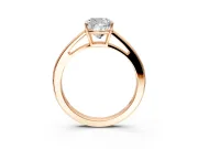 Solitaire Engagement Ring Setting for Cushion Cut Center with Open Cathedral Shoulders and Prong Head in Rose Gold