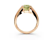 Tension Engagement Ring Setting for Fancy Yellow Princess Cut Center with Wide Tapered Band and Tension Head in Rose Gold
