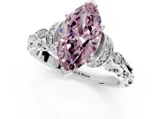 Solitaire Engagement Ring Setting for Fancy Pink Marquise Center with Filigree Band and Prong Head in Sterling Silver