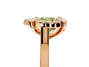 Single Halo Engagement Ring Setting for Fancy Yellow Heart-Shaped Center with Corner Claws, Plain Band and Prong Head in Rose Gold