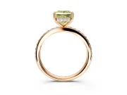 Solitaire Engagement Ring Setting for Fancy Yellow Princess Cut Center with Fine Pave Band and Prong Head in Rose Gold