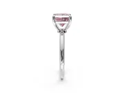 Minimalist Solitaire Engagement Ring Setting for Fancy Pink Princess Cut Center with Thin Band and Prong Head in Sterling Silver