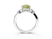 Solitaire Engagement Ring Setting for Fancy Yellow Princess Cut Center with Marquise Flower Shoulders and Prong Head in Platinum