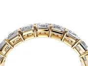 Asscher Cut Lab-Grown Diamond Half Eternity Wedding Band with Shared-Prong Setting in Yellow Gold