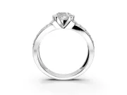 Bezel Engagement Ring Setting for Cushion Cut Center with Wide Channel-Set Band and Bezel Head in Sterling Silver