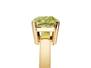 Solitaire Engagement Ring Setting for Fancy Yellow Cushion Cut Center with Plain Band and Flat Tab Prong Head in Yellow Gold