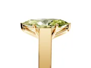 Solitaire Engagement Ring Setting for Fancy Yellow Marquise Center with Tapered Split Shoulders and Prong Head in Yellow Gold