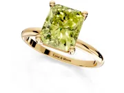 Minimalist Solitaire Engagement Ring Setting for Fancy Yellow Radiant Cut Center with Thin Band and Prong Head in Yellow Gold