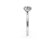 Solitaire Engagement Ring Setting for Round Cut Center with Plain Band, Open Basket and Prong Head in Platinum