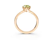 Solitaire Engagement Ring Setting for Fancy Yellow Oval Center with Plain Split Shank and Prong Head in Rose Gold