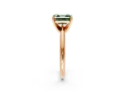 Solitaire Engagement Ring Setting for Fancy Green Asscher Cut Center with Knife Ridge Band and Claw Prong Head in Rose Gold