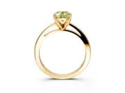 Solitaire Engagement Ring Setting for Fancy Yellow Oval Center with Basket Rail and Prong Head in Yellow Gold