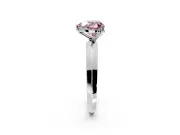 Solitaire Engagement Ring Setting for Fancy Pink Heart-Shaped Center with Wide Knife Ridge Band and Prong Head in White Gold