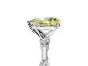 Solitaire Engagement Ring Setting for Fancy Yellow Pear-Shaped Center with Bezel Station Band and Prong Head in Platinum