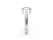 Halo Engagement Ring Setting for Asscher Cut Center with Tapered Plain Band and Prong Head in Platinum