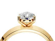 Solitaire Engagement Ring Setting for Pear-Shaped Center with Wide Knife Ridge Band and Prong Head in Yellow Gold