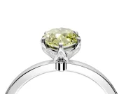 Solitaire Engagement Ring Setting for Fancy Yellow Marquise Center with Thin Rounded Plain Band and Prong Head in Sterling Silver