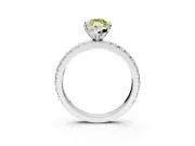 Solitaire Engagement Ring Setting for Fancy Yellow Marquise Center with Fine Pave Band and Claw Prong Head in Platinum