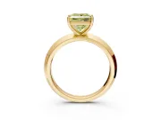 Solitaire Engagement Ring Setting for Fancy Yellow Princess Cut Center with Wide Knife Ridge Band and Prong Head in Yellow Gold