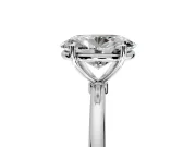 Solitaire Engagement Ring Setting for Oval Center with Straight Thin Band and Prong Head in Sterling Silver