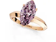 Solitaire Engagement Ring Setting for Fancy Pink Marquise Center with Wide Knife Ridge Band and Prong Head in Rose Gold