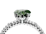 Rope Engagement Ring Setting for Fancy Green Heart-Shaped Center with Accent Shoulders and Prong Head in Platinum
