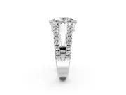 Halo Engagement Ring Setting for Oval Center with Wide-Open Pave Split Shank and Prong Head in Platinum