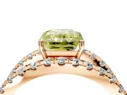Solitaire Engagement Ring Setting for Fancy Yellow Radiant Cut Center with Wide-Open Split Shank and Prong Head in Rose Gold