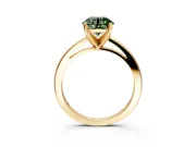 Solitaire Engagement Ring Setting for Fancy Green Round Cut Center with Basket Rail and Prong Head in Yellow Gold