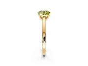 Solitaire Engagement Ring Setting for Fancy Yellow Round Cut Center with Flat-Sided Plain Band and Prong Head in Yellow Gold