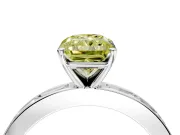 Solitaire Engagement Ring Setting for Fancy Yellow Radiant Cut Center with Channel Baguette Band and Prong Head in Sterling Silver