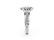 Solitaire Engagement Ring Setting for Marquise Center with Graduated Shared Prongs and Prong Head in Sterling Silver