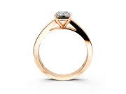 Solitaire Engagement Ring Setting for Emerald Cut Center with Princess Cut Channel Band and Prong Head in Rose Gold
