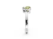 Solitaire Engagement Ring Setting for Fancy Yellow Heart-Shaped Center with Plain Band and Flat Tab Prong Head in Sterling Silver