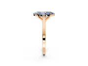 Solitaire Engagement Ring Setting for Fancy Blue Marquise Center with Tapered Shoulders and Prong Head in Rose Gold