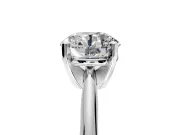 Solitaire Engagement Ring Setting for Round Cut Center with Knife Ridge Band and Claw Prong Head in Platinum