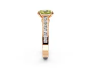 Solitaire Engagement Ring Setting for Fancy Yellow Radiant Cut Center with Channel Band and Double Claw Prong Head in Rose Gold