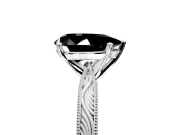 Solitaire Engagement Ring Setting for Fancy Black Pear-Shaped Center with Engraved Milgrain Band and Prong Head in Platinum
