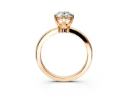 Solitaire Engagement Ring Setting for Oval Center with Plain Band and Tulip Prong Head in Rose Gold