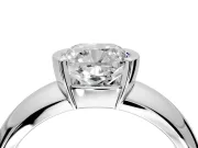 Tension Engagement Ring Setting for Cushion Cut Center with Wide Flat Band and Tension Head in Sterling Silver