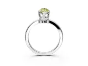Solitaire Engagement Ring Setting for Fancy Yellow Marquise Center with Plain Band and Tulip Prong Head in White Gold