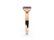 Solitaire Engagement Ring Setting for Fancy Pink Emerald Cut Center with Wide Knife Ridge Band and Prong Head in Rose Gold