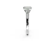 5 Stone Engagement Ring Setting for Fancy Green Emerald Cut Center with Equal Close-Set Accents and Prong Head in Sterling Silver